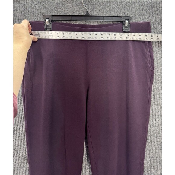 J Jill Pure Jill Affinity French Terry Pants Sz 2X Purple Slim Leg Pull On Pima - Picture 7 of 11